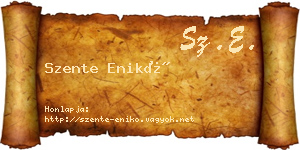 Szente Enikő névjegykártya